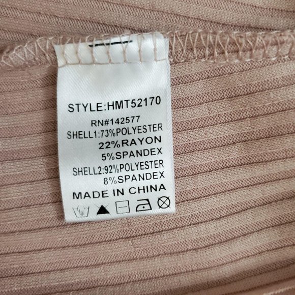 Haute Monde Women's Layered Flutter Sleeves Ribbed Blouse Blush Pink Size Medium - Picture 10 of 14